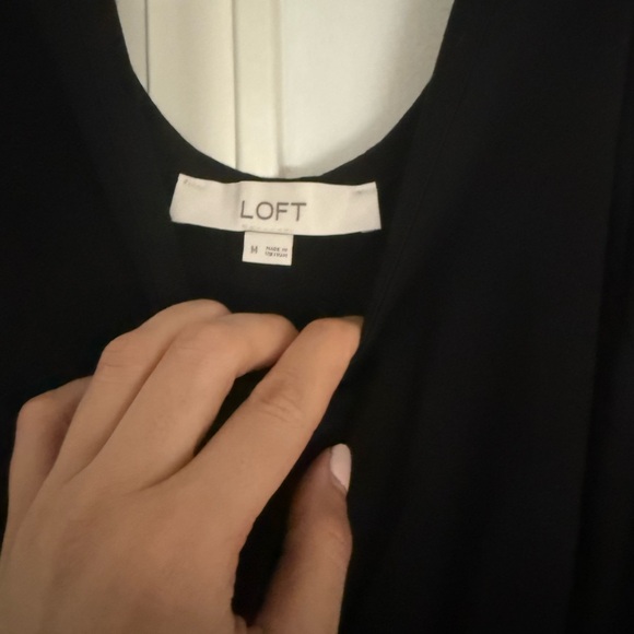 LOFT Classic Black V-Neck Romper - Picture 3 of 5